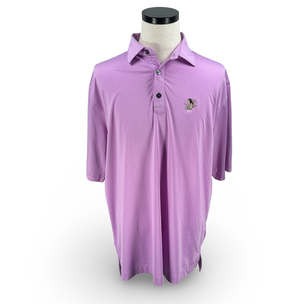FootJoy‎ Mens Purple Striped Polo Shirt Philadelphia Cricket Club 1854 XL FJ
